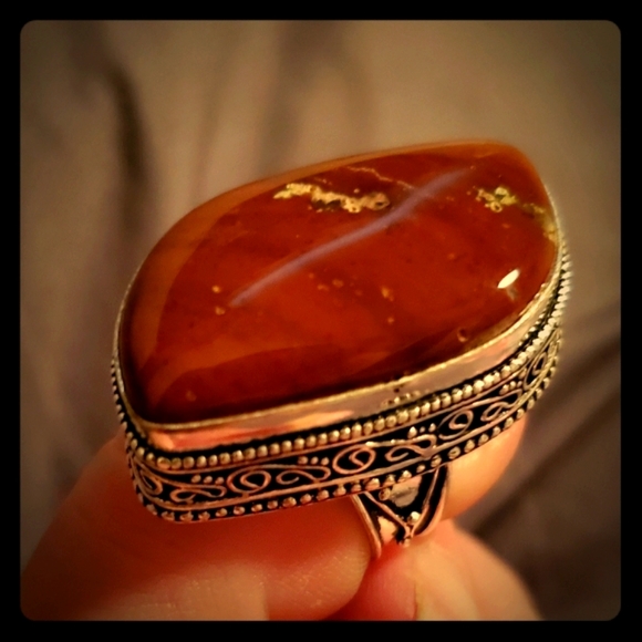 New Red Jasper 925 Silver Statement Ring. - Picture 3 of 12